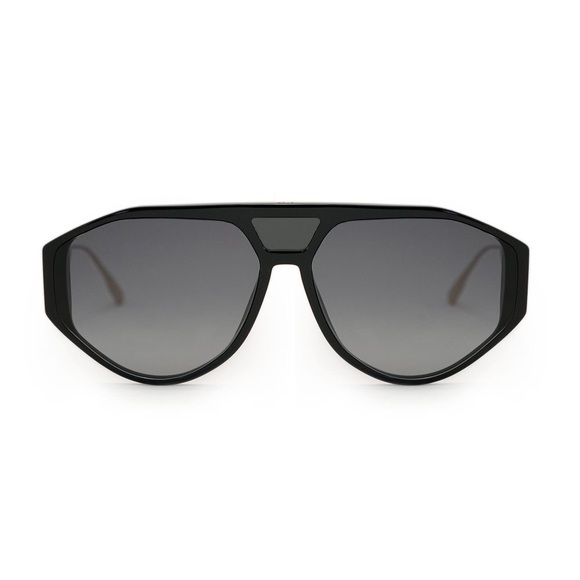 Christian Dior 80711 Dior Clan 1 Black/Gold Polarized Aviator Sunglasses - Picture 1 of 5